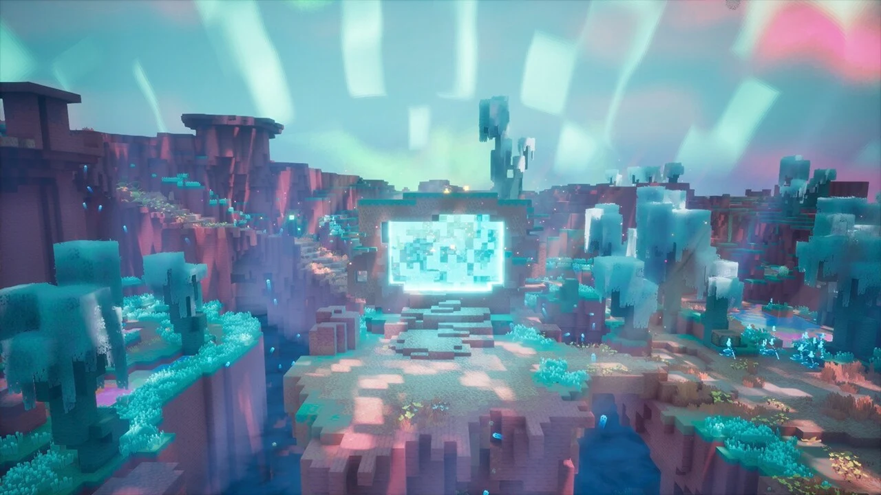 Glowing gateway in The Sift from Minecraft Dungeons II
